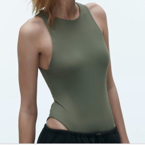 Zara Tops - ZARA Green Bodysuit Size M